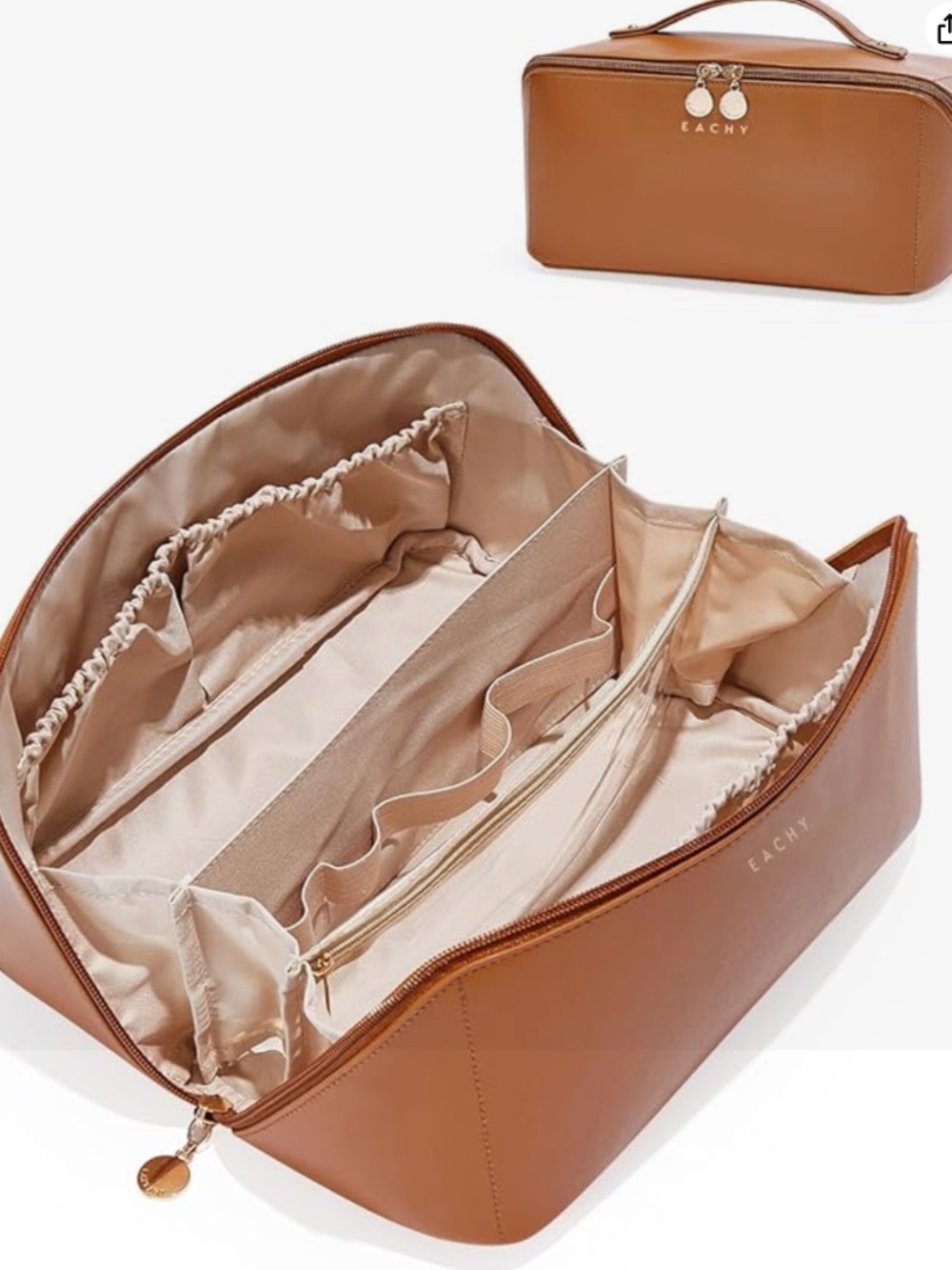 Share EACHY Travel Makeup Bag, Large Capacity Cosmetic Bag for Women